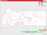Sierra County, CA <br /> Wall Map <br /> Zip Code <br /> Red Line Style 2025 Map