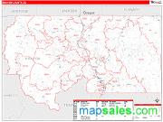 Siskiyou County, CA <br /> Wall Map <br /> Zip Code <br /> Red Line Style 2025 Map