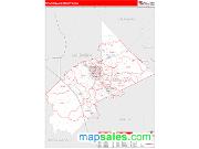 Stanislaus County, CA <br /> Wall Map <br /> Zip Code <br /> Red Line Style 2025 Map