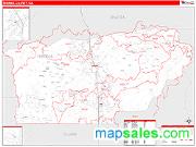 Tehama County, CA <br /> Wall Map <br /> Zip Code <br /> Red Line Style 2025 Map