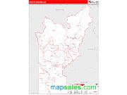 Trinity County, CA <br /> Wall Map <br /> Zip Code <br /> Red Line Style 2025 Map