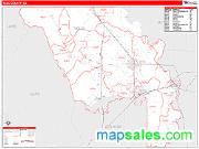 Yolo County, CA <br /> Wall Map <br /> Zip Code <br /> Red Line Style 2025 Map