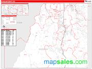 Douglas County, CO <br /> Wall Map <br /> Zip Code <br /> Red Line Style 2025 Map