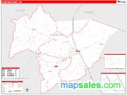 Huerfano County, CO <br /> Wall Map <br /> Zip Code <br /> Red Line Style 2025 Map