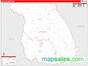 Jackson County, CO <br /> Wall Map <br /> Zip Code <br /> Red Line Style 2025 Map