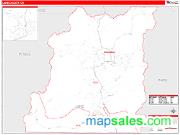 Lake County, CO <br /> Wall Map <br /> Zip Code <br /> Red Line Style 2025 Map