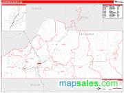 Las Animas County, CO <br /> Wall Map <br /> Zip Code <br /> Red Line Style 2025 Map