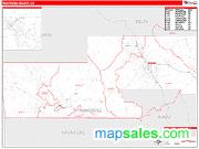 Montrose County, CO <br /> Wall Map <br /> Zip Code <br /> Red Line Style 2025 Map