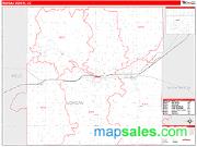 Morgan County, CO <br /> Wall Map <br /> Zip Code <br /> Red Line Style 2025 Map