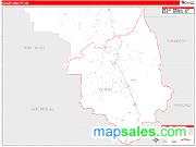 Ouray County, CO <br /> Wall Map <br /> Zip Code <br /> Red Line Style 2025 Map