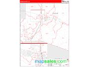 Pueblo County, CO <br /> Wall Map <br /> Zip Code <br /> Red Line Style 2025 Map