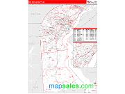 New Castle County, DE <br /> Wall Map <br /> Zip Code <br /> Red Line Style 2025 Map