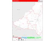 Bradford County, FL <br /> Wall Map <br /> Zip Code <br /> Red Line Style 2025 Map