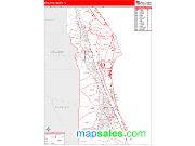 Brevard County, FL <br /> Wall Map <br /> Zip Code <br /> Red Line Style 2025 Map