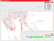 Charlotte County, FL <br /> Wall Map <br /> Zip Code <br /> Red Line Style 2025 Map