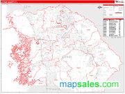 Citrus County, FL <br /> Wall Map <br /> Zip Code <br /> Red Line Style 2025 Map