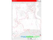 Clay County, FL <br /> Wall Map <br /> Zip Code <br /> Red Line Style 2025 Map