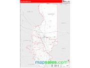 Columbia County, FL <br /> Wall Map <br /> Zip Code <br /> Red Line Style 2025 Map