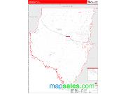 Dixie County, FL <br /> Wall Map <br /> Zip Code <br /> Red Line Style 2025 Map