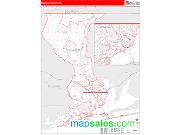 Escambia County, FL <br /> Wall Map <br /> Zip Code <br /> Red Line Style 2025 Map
