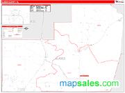 Glades County, FL <br /> Wall Map <br /> Zip Code <br /> Red Line Style 2025 Map