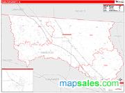 Hamilton County, FL <br /> Wall Map <br /> Zip Code <br /> Red Line Style 2025 Map