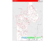 Lake County, FL <br /> Wall Map <br /> Zip Code <br /> Red Line Style 2025 Map