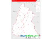 Liberty County, FL <br /> Wall Map <br /> Zip Code <br /> Red Line Style 2025 Map