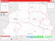 Madison County, FL <br /> Wall Map <br /> Zip Code <br /> Red Line Style 2025 Map