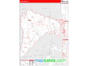 Nassau County, FL <br /> Wall Map <br /> Zip Code <br /> Red Line Style 2025 Map