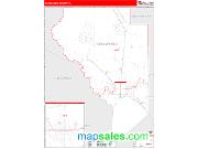 Okeechobee County, FL <br /> Wall Map <br /> Zip Code <br /> Red Line Style 2025 Map