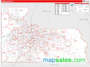 Orange County, FL <br /> Wall Map <br /> Zip Code <br /> Red Line Style 2025 Map