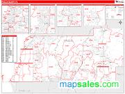 Pasco County, FL <br /> Wall Map <br /> Zip Code <br /> Red Line Style 2025 Map
