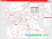 Polk County, FL <br /> Wall Map <br /> Zip Code <br /> Red Line Style 2025 Map