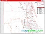 St. Lucie County, FL <br /> Wall Map <br /> Zip Code <br /> Red Line Style 2025 Map