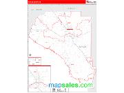 Taylor County, FL <br /> Wall Map <br /> Zip Code <br /> Red Line Style 2025 Map