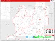 Washington County, FL <br /> Wall Map <br /> Zip Code <br /> Red Line Style 2025 Map