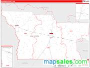 Atkinson County, GA <br /> Wall Map <br /> Zip Code <br /> Red Line Style 2025 Map