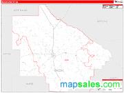 Bacon County, GA <br /> Wall Map <br /> Zip Code <br /> Red Line Style 2025 Map
