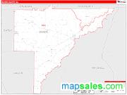 Baker County, GA <br /> Wall Map <br /> Zip Code <br /> Red Line Style 2025 Map