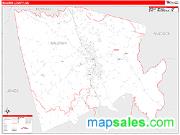 Baldwin County, GA <br /> Wall Map <br /> Zip Code <br /> Red Line Style 2025 Map