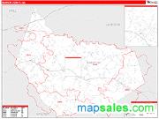 Barrow County, GA <br /> Wall Map <br /> Zip Code <br /> Red Line Style 2025 Map