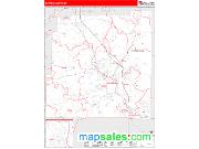Bartow County, GA <br /> Wall Map <br /> Zip Code <br /> Red Line Style 2025 Map