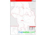 Berrien County, GA <br /> Wall Map <br /> Zip Code <br /> Red Line Style 2025 Map