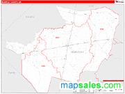 Brantley County, GA <br /> Wall Map <br /> Zip Code <br /> Red Line Style 2025 Map