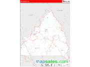 Butts County, GA <br /> Wall Map <br /> Zip Code <br /> Red Line Style 2025 Map