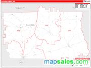 Calhoun County, GA <br /> Wall Map <br /> Zip Code <br /> Red Line Style 2025 Map