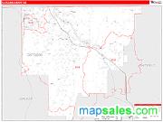 Catoosa County, GA <br /> Wall Map <br /> Zip Code <br /> Red Line Style 2025 Map