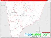 Chattooga County, GA <br /> Wall Map <br /> Zip Code <br /> Red Line Style 2025 Map