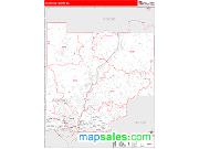 Cherokee County, GA <br /> Wall Map <br /> Zip Code <br /> Red Line Style 2025 Map